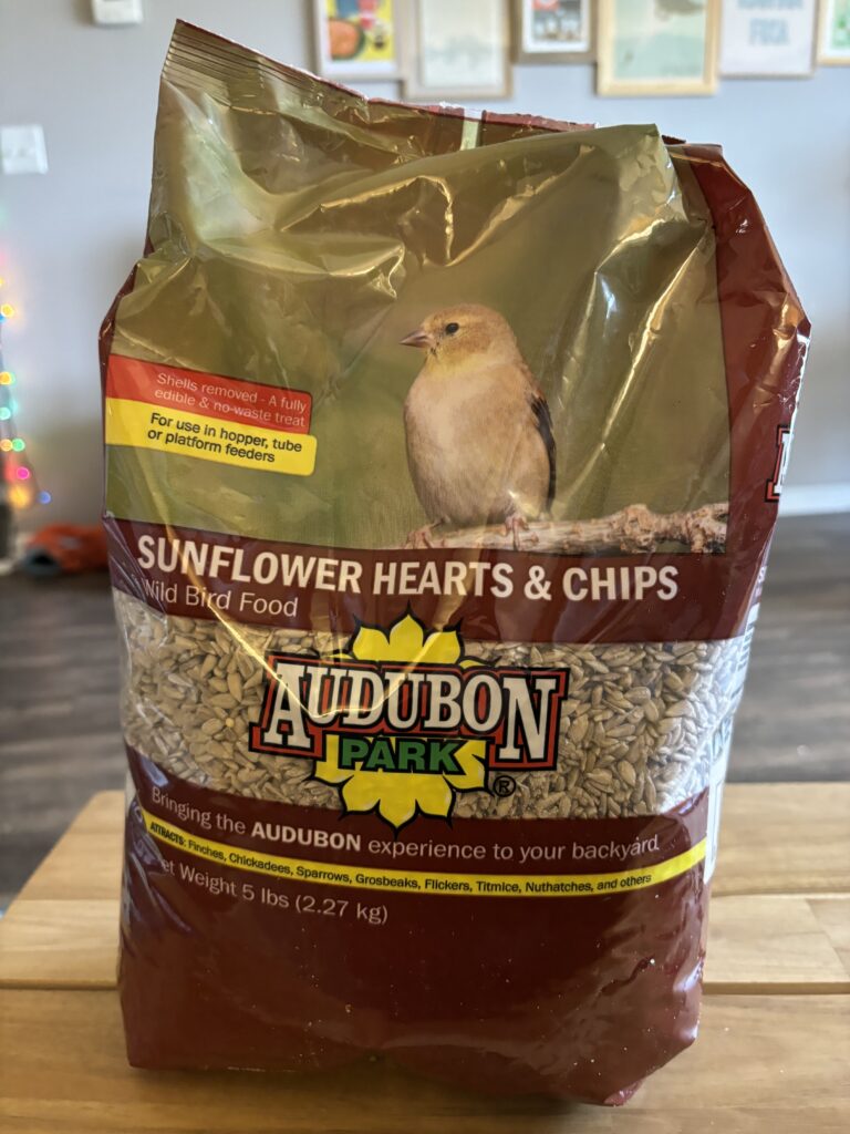 A bag of Audubon Sunflower Chips