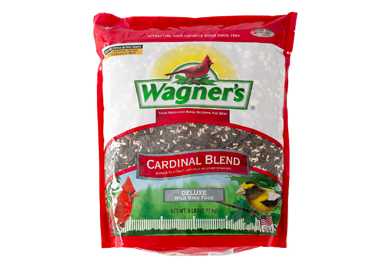 A bag of Wagner's Cardinal Blend bird seed for sale on Amazon.