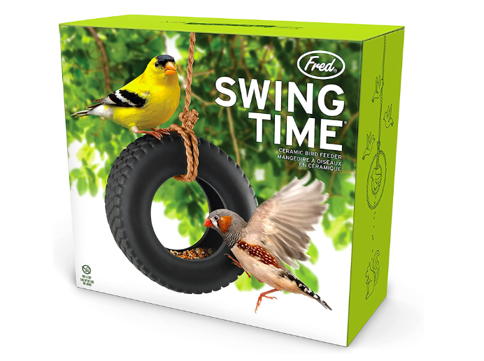 Unique Bird Feeders - A tire swing bird feeder.