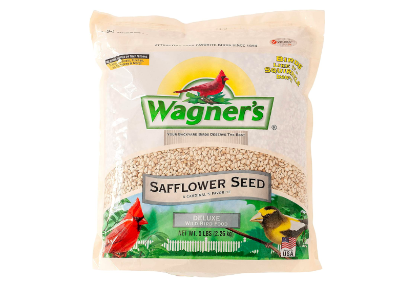 A bag of Wagner's Safflower bird seed. 