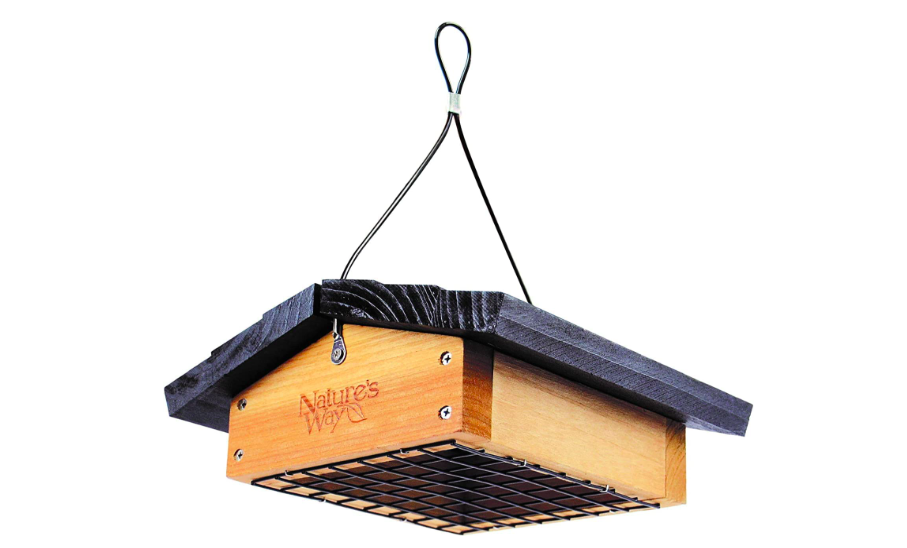 Nature's Way Bird Products CWF2 Cedar Suet Upside-Down Bird Feeder. This is a great Amazon bird feeder for slowing down European Starlings. 