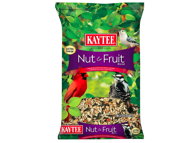 Kaytee Wild Bird Food Nut & Fruit Seed Blend For Cardinals, Chickadees, Nuthatches, Woodpeckers and Other Colorful Songbirds, 5 Pounds
