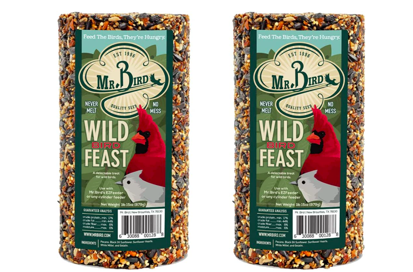 Mr. Bird Wild Birds Feast cylinders for sale on Amazon.